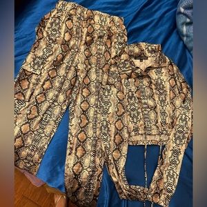 Naked Wardrobe snakeprint top and pants